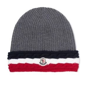 Moncler kids virgin-wool logo-patch hat